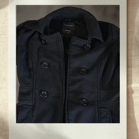 Therapy by Lane Crawford Black Peacoat Jacket | Size M - Picture 3 of 4
